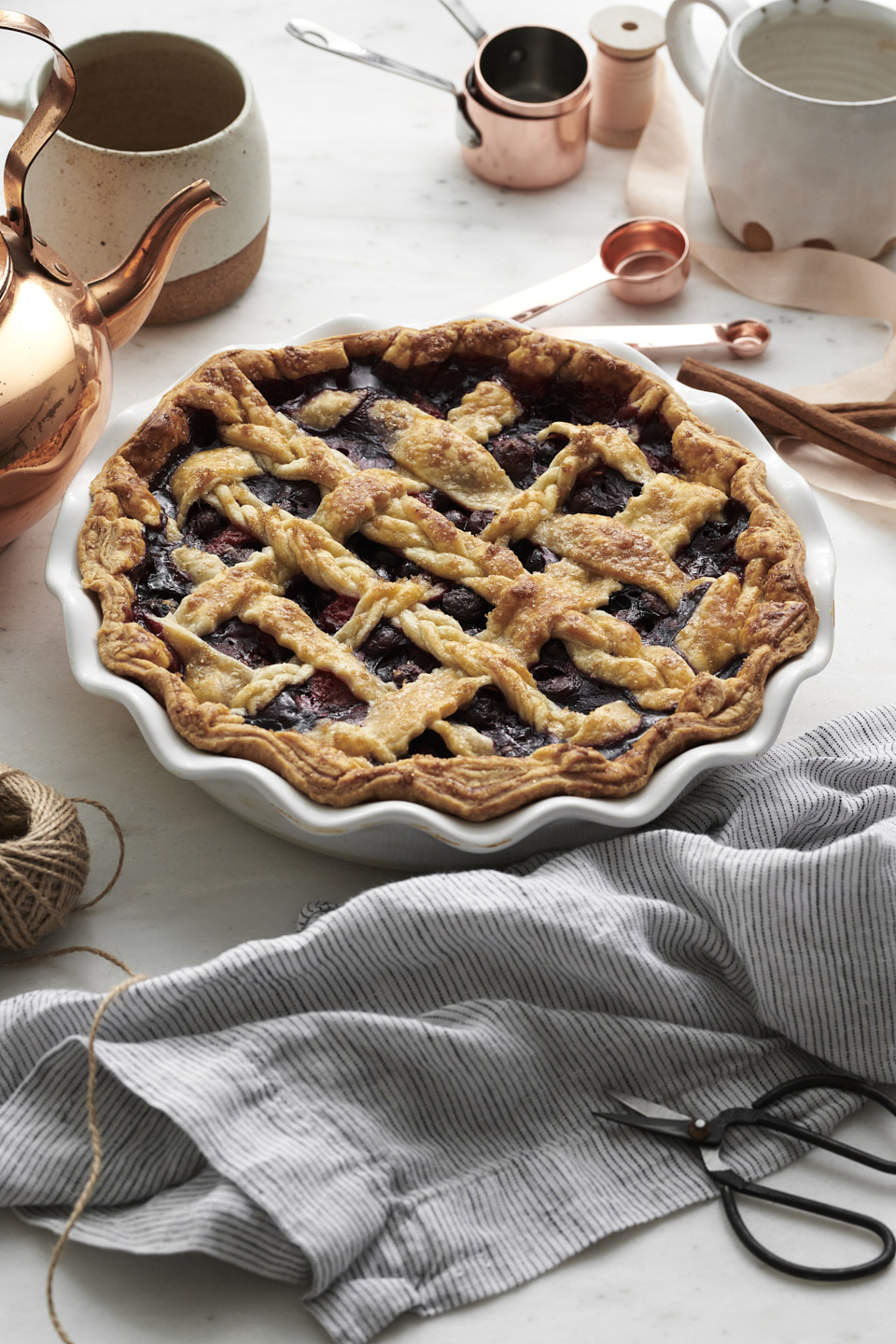 country living Berry Pie styled by Jessica Stewart Prop Stylist Specializing in food styling Imagery and set design
